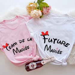 Future Bride Tee French Girl Friends Bachelorette Wedding Party T-shirts Women Evjf Shirt Team Bride Squad Tops Hen Party Tshirt