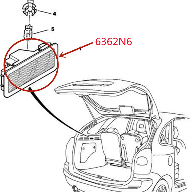 Lampe de coffre adaptée aux cristaux, lampe de sous-capot, 6362N6, C5, C6, C4, DS3, DS5, Xsara Picasso, C-elysee, KIT 308S, 508, 207CC, 307CC, 607