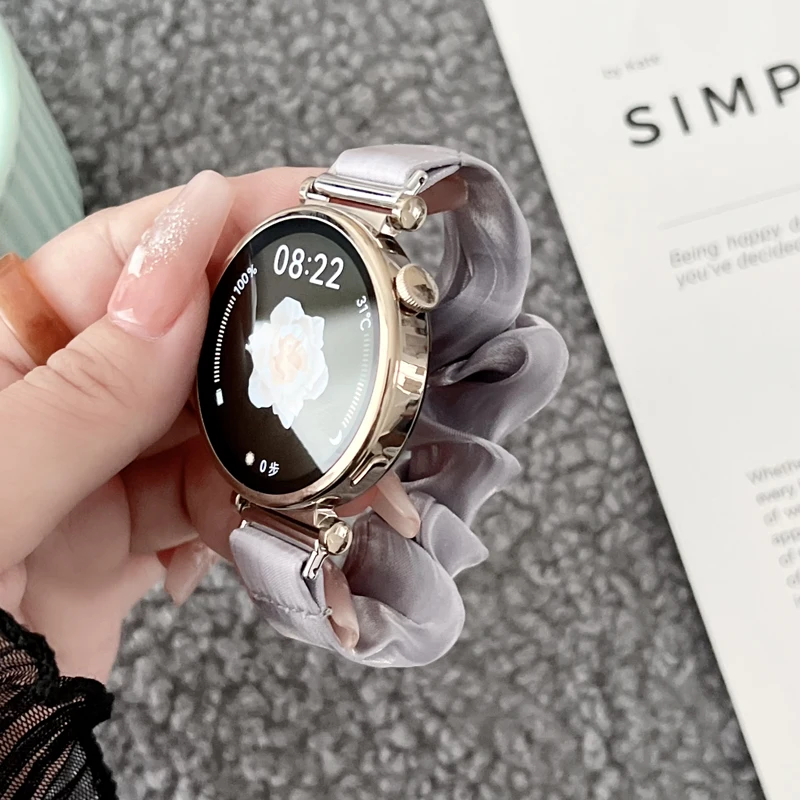 18 20 22mm Chiffon Hair Loop Strap for HUAWEI GT 4 41mm 46mm Woman Elastic Scrunchies Bracelet for Huawei Watch Fit 2 Accesorios