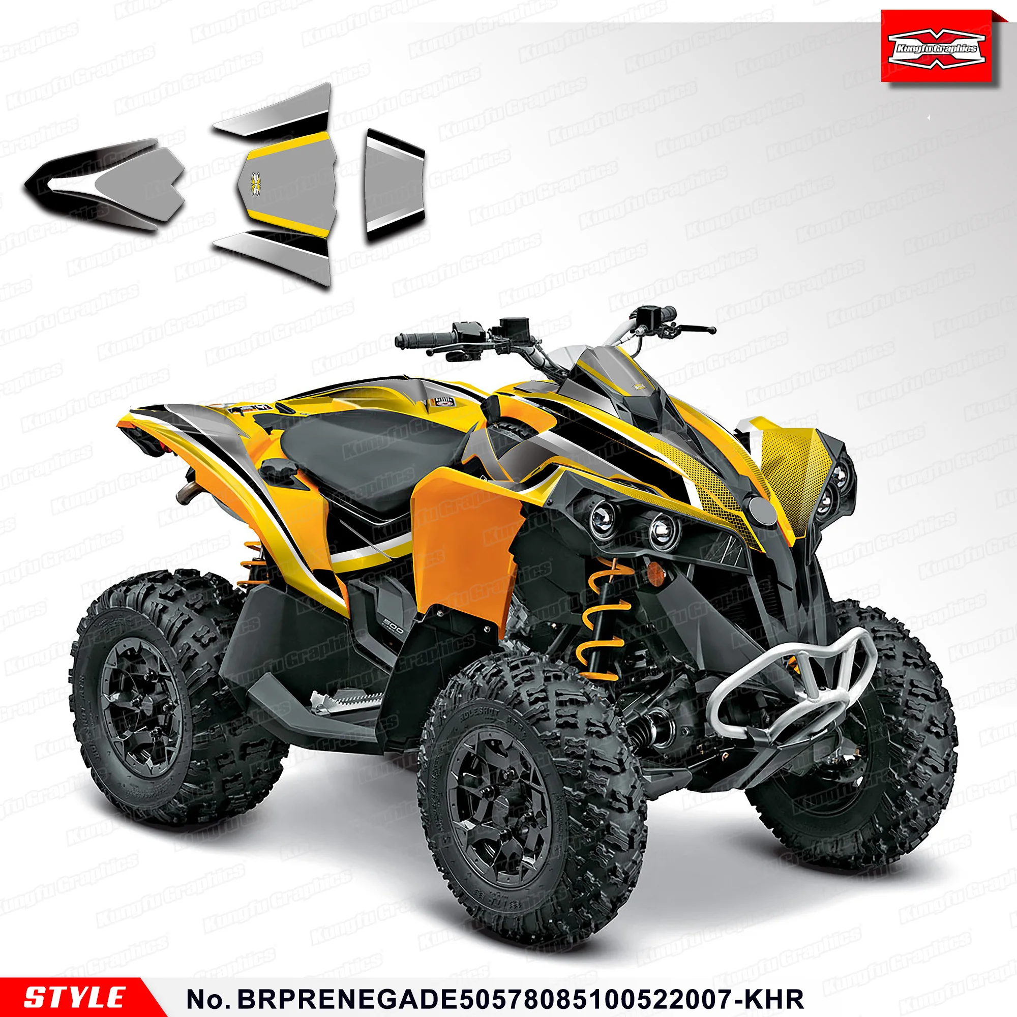 HUMAART Custom Stickers Wrap Design for CAN-AM RENEGADE X XC 500 800R 800X 1000R, Restyle, BRPRENEGADE50578085100522007-KHR