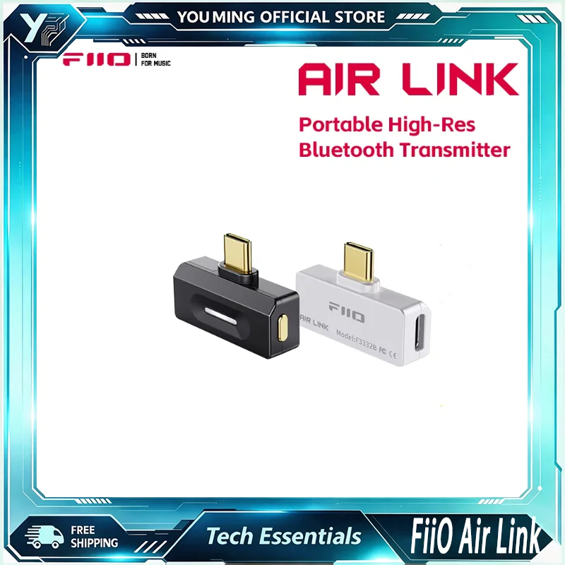 fiio-air-link-trasmettitore-bluetooth-60-con-connettore-type-c-chip-qcc5181-supporto-ldac-e-aptx-adaptive-per-dispositivi-mobili-e-console-di-gioco-per-l'utilizzo-con-cuffie-wireless
