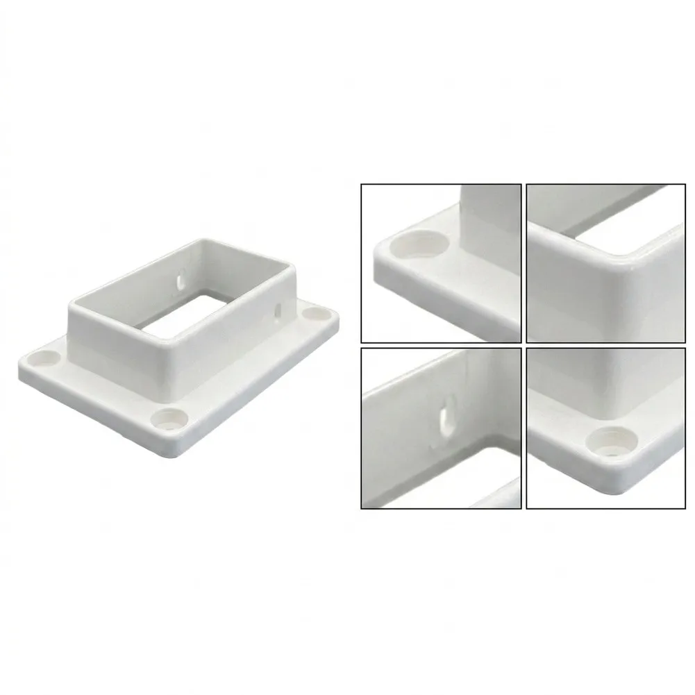 Vinyl Fence Rail Brackets Supporting Load Distribution Horizontal Rails and Vertical Posts in Perimeter Fences