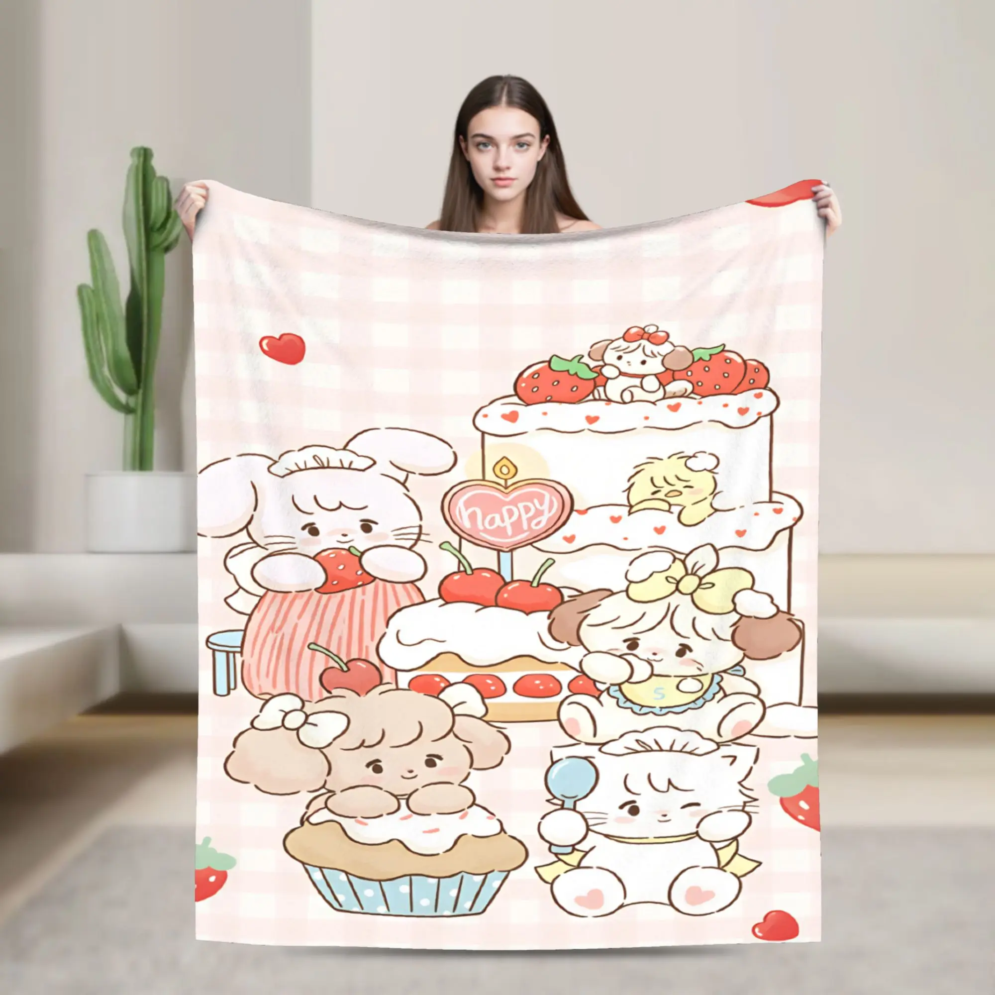 Mikkos Mousses Blanket  Warm Street Trend Plush Throw Blanket For Couch Bed Picnic Flannel Bedspread Bed Cover