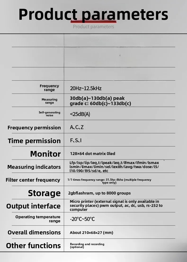 Sound level meter, noise analysis Mine intrinsically safe