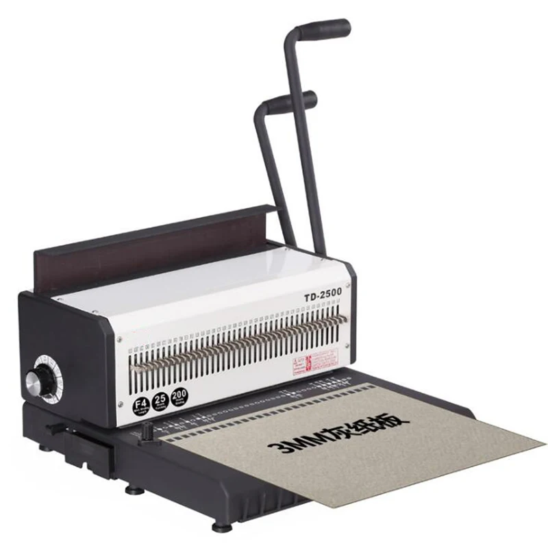 WD-TD2500R Double Wire 40 Hole Iron Spiral Coil Steel Wire Books Binding Machines For Office