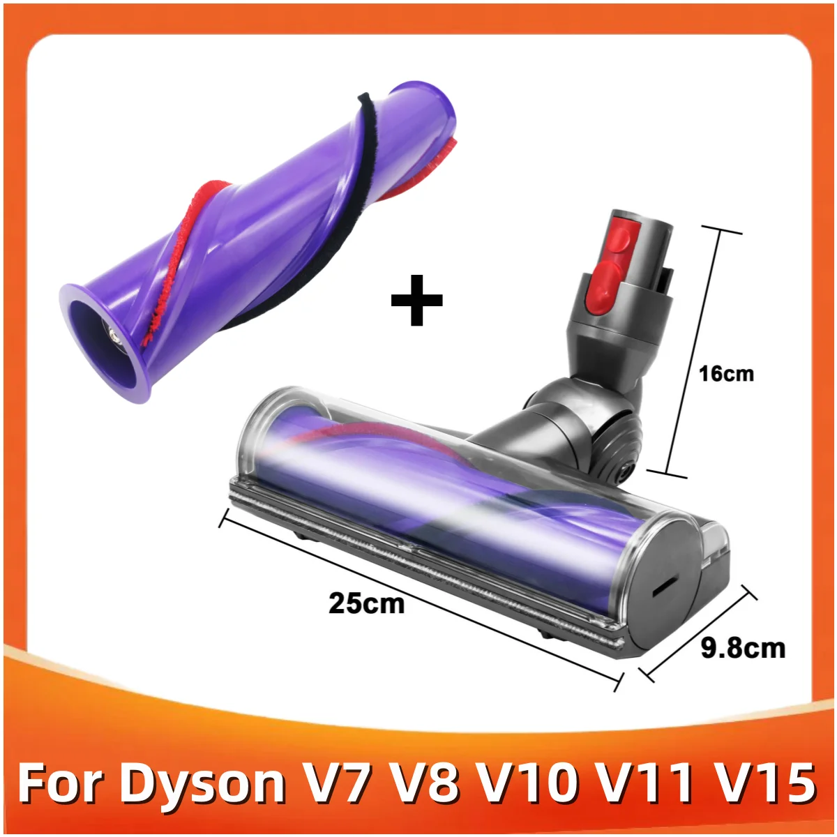 Direct Drive Brush Head Quick-Release Motorhead Cleaner Head for Dyson V7 V8 V10 V11 V15 SV10 SV11 SV12 SV14 Vacuum Cleaner Part