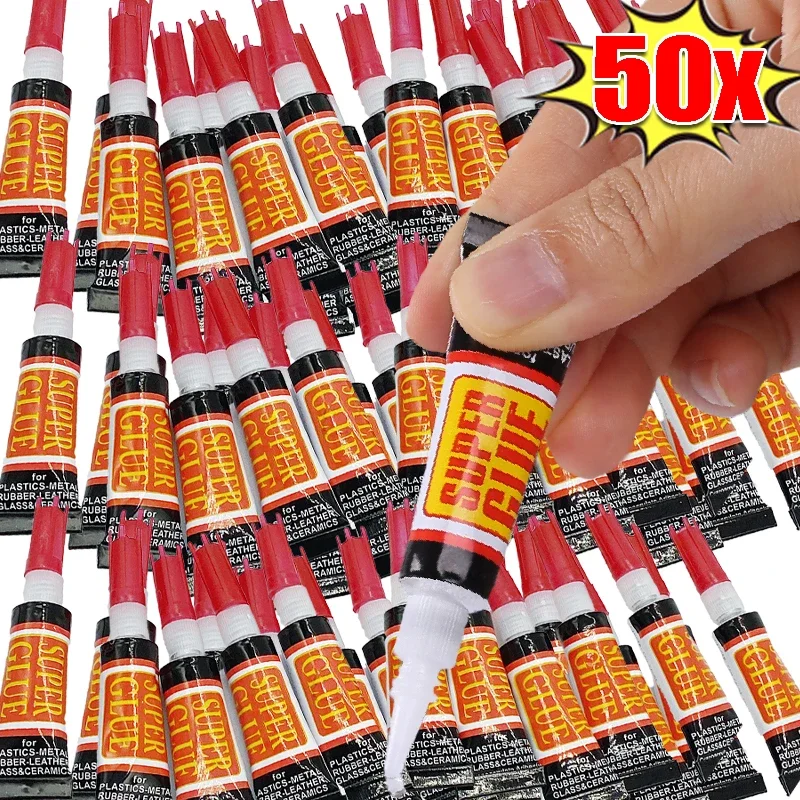 50/10pcs Liquid Super Glue Wood Rubber Metal Glass Cyanoacrylate Adhesive Stationery Store Nail Gel Instant Strong Bond Leather