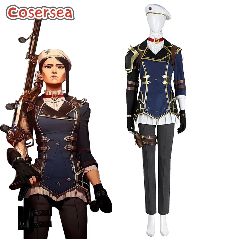 Cosersea Arcane Caitlyn Cosplay Costume Game LOL Season 2 Arcane Caitlyn Cosplay Costume Halloween Women Uniform Outfit Fullset