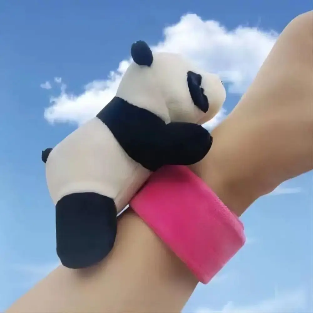 Kawaii PP Cotton Panda Slap Bracelet Lightweight Cartoon Panda Clapping Circles Soft Plush Hand Ring