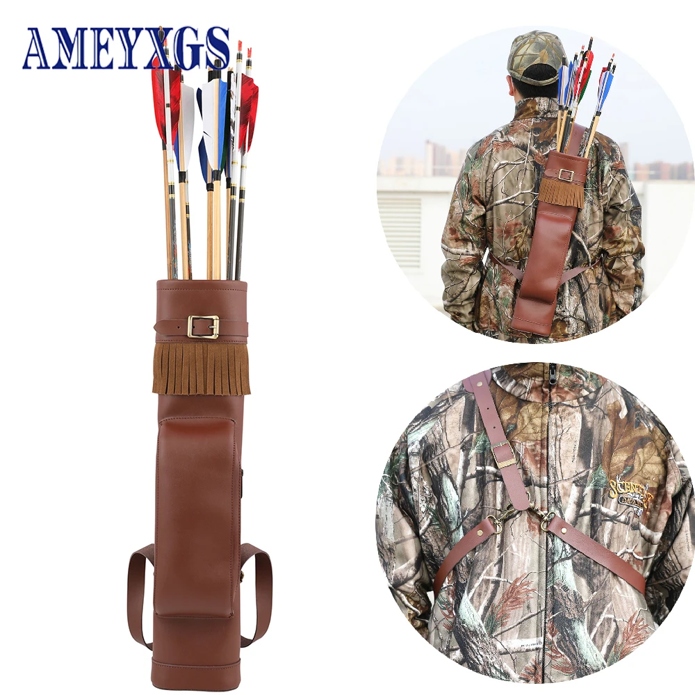 

New Arrow Quiver Holder Cowhide Arrow Bag Portable Waist Hanging Bow Storage Pouch for Outdoor Hunting Shooting Accessories