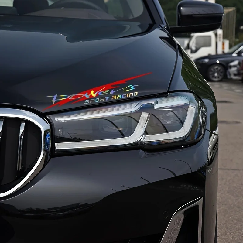 

Stylish Power's Racing Development Car & Motorcycle Sticker Reflective Waterproof Sports Decal for Vehicle, Simple Self-Adhesive