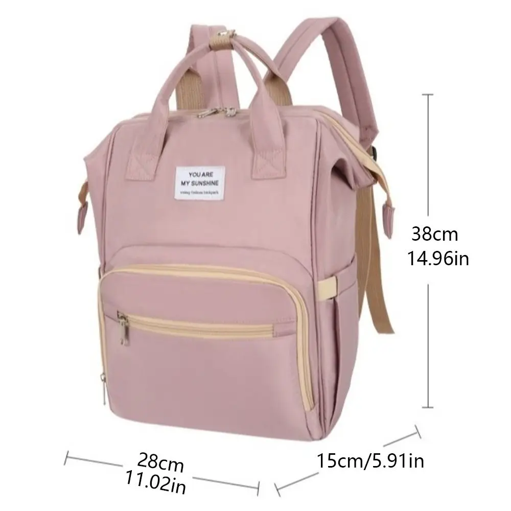 Portable Mommy Bag Large Capacity Foldable Nappy Backpack Bag Multi-Functional Lightweight Mom's Outting Bag for Nursing
