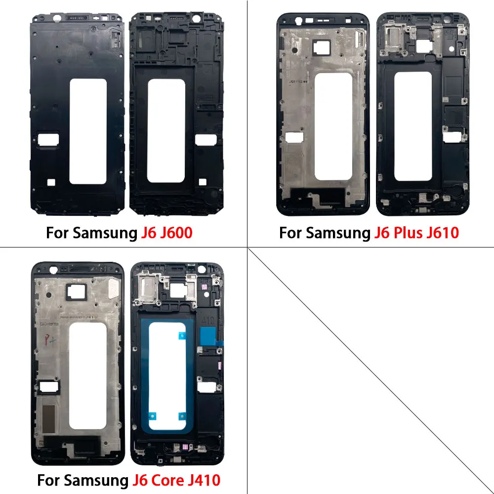 10Pcs，NEW Replacement For Samsung  J4 Core J6 J4 Plus J400 Phone Housing Chassis LCD Plate Middle Frame Shell Repair Parts