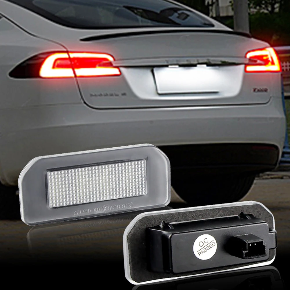 2Pcs/set LED License Plate Lamp for Tesla Model 3 2017~2023 For Model Y 2020~2023 Pure White Color Easy Plug