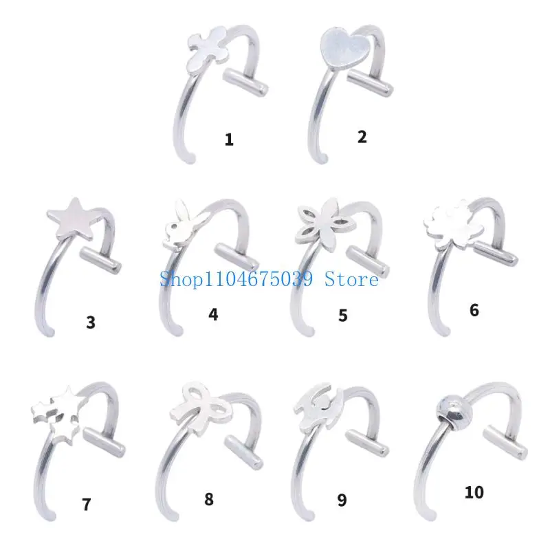 5ASD مقطع عصري على مجوهرات الشفاه مريحة ارتداء حلقات شفاه تقليد الفولاذ المقاوم للصدأ للزي المناسب