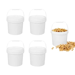 1PCS 2L Food Grade plastic Bucket with Lid and Handle Leakproof Storage container for Liquid Oil Honey BPA Free