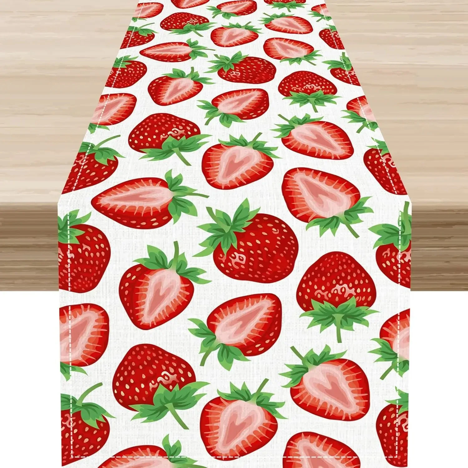 

Bohemian style summer pink sweet strawberry fruit table runner wedding party decoration strawberry table runner dressing table s