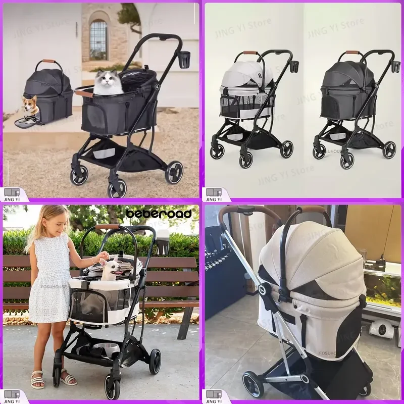 

Portable Folding Detachable Pet Stroller for Large Dogs Medium Cats Lightweight Dog Stroller Outdoor Travel Pet Carrier Pet