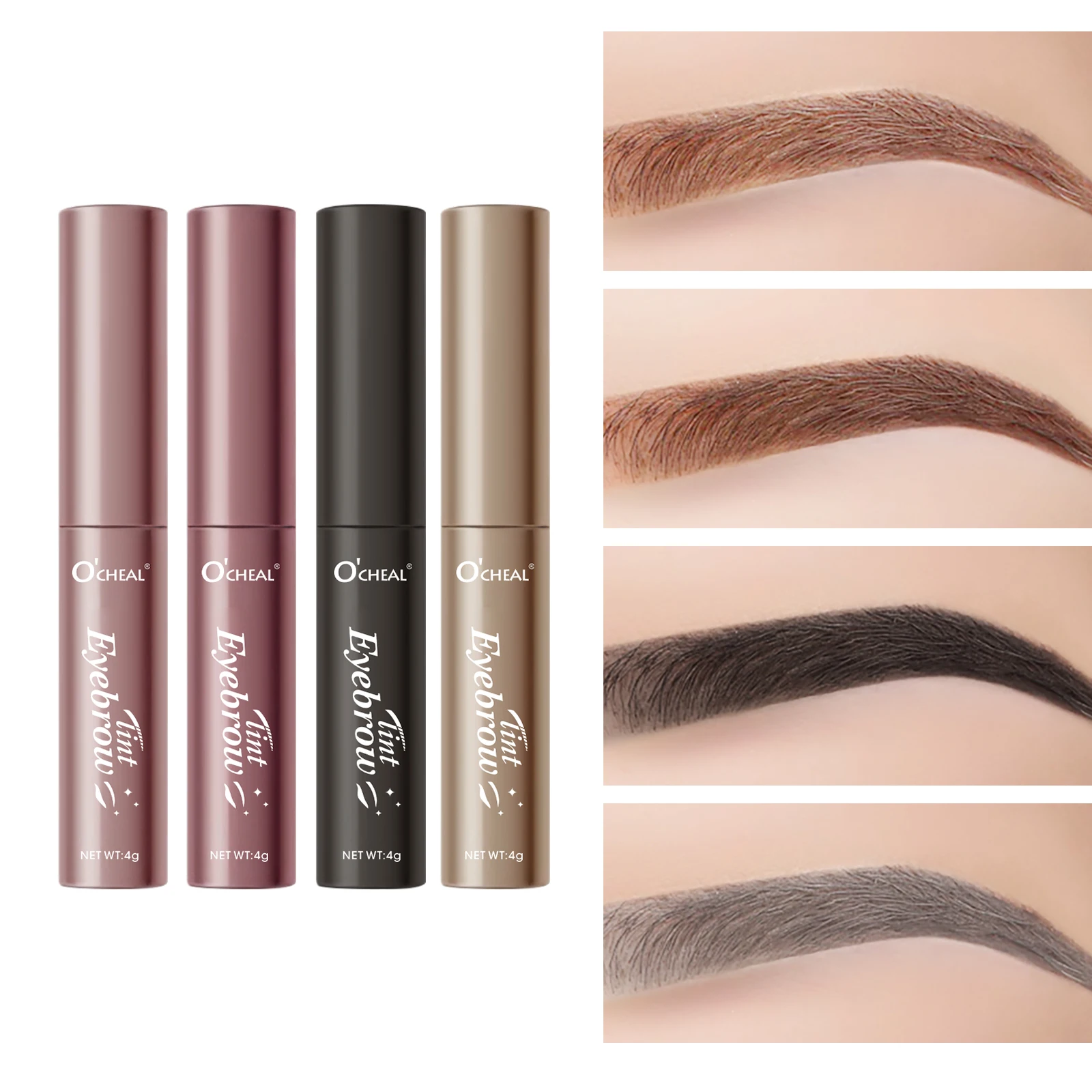 Ocheal Eyebrow Gel 4 Colors Long-lasting Fixed Eyebrow Waterproof Dyeing Color Quick-dry Hose Transparent Eyebrow Gel Eye Makeup