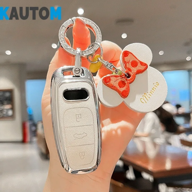 Car Remote Key Cover Use For Audi A6l A7l A3 Q5e-Tron A8 Q7 Shell Case Buckle 2022