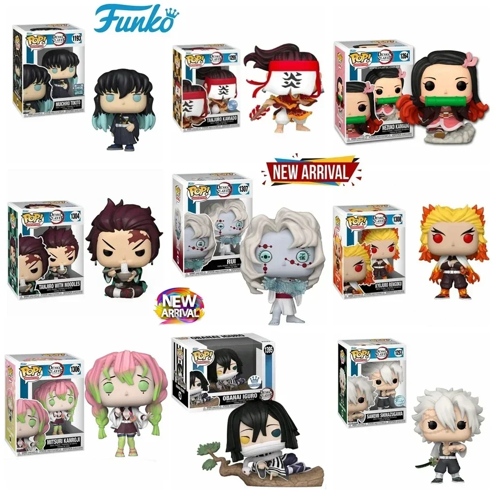 New Funko Pop! Demon Slayer MITSURI KANROJI 1306# OBANAI 1395# RUI 1307# Nezuko 1264# SANEMI 1253 Tanjiro 1304 KYOJURO 1308 Toy 