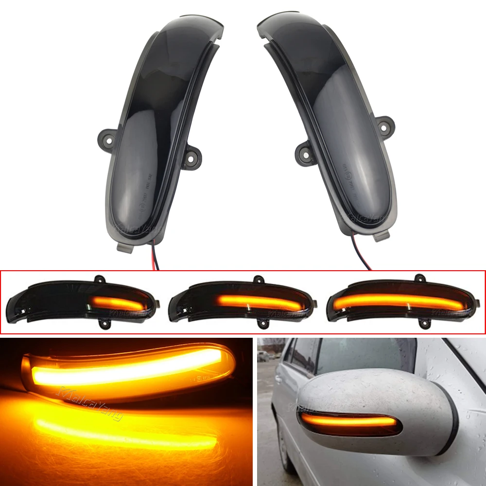 2pcs LED Dynamic Turn Signal Flashing Light Side Rear-View Mirror Indicator Blinker For Mercedes Benz W203 S203 CL203