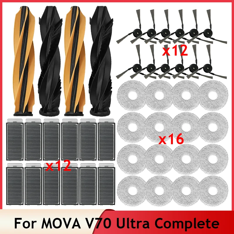 

Compatible For MOVA V70 Ultra Complete Vacuum Cleaner Replacement Spare Parts Filter Main Side brush Mop Cloth Accessories