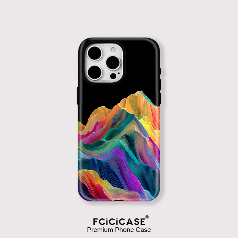 Чехол для телефона Fcicicase с красочной росписью для iPhone 15 Plus 17 Air 16 Pro Max 14 13 Pro 11 12, акриловый магнитный матовый чехол из ТПУ