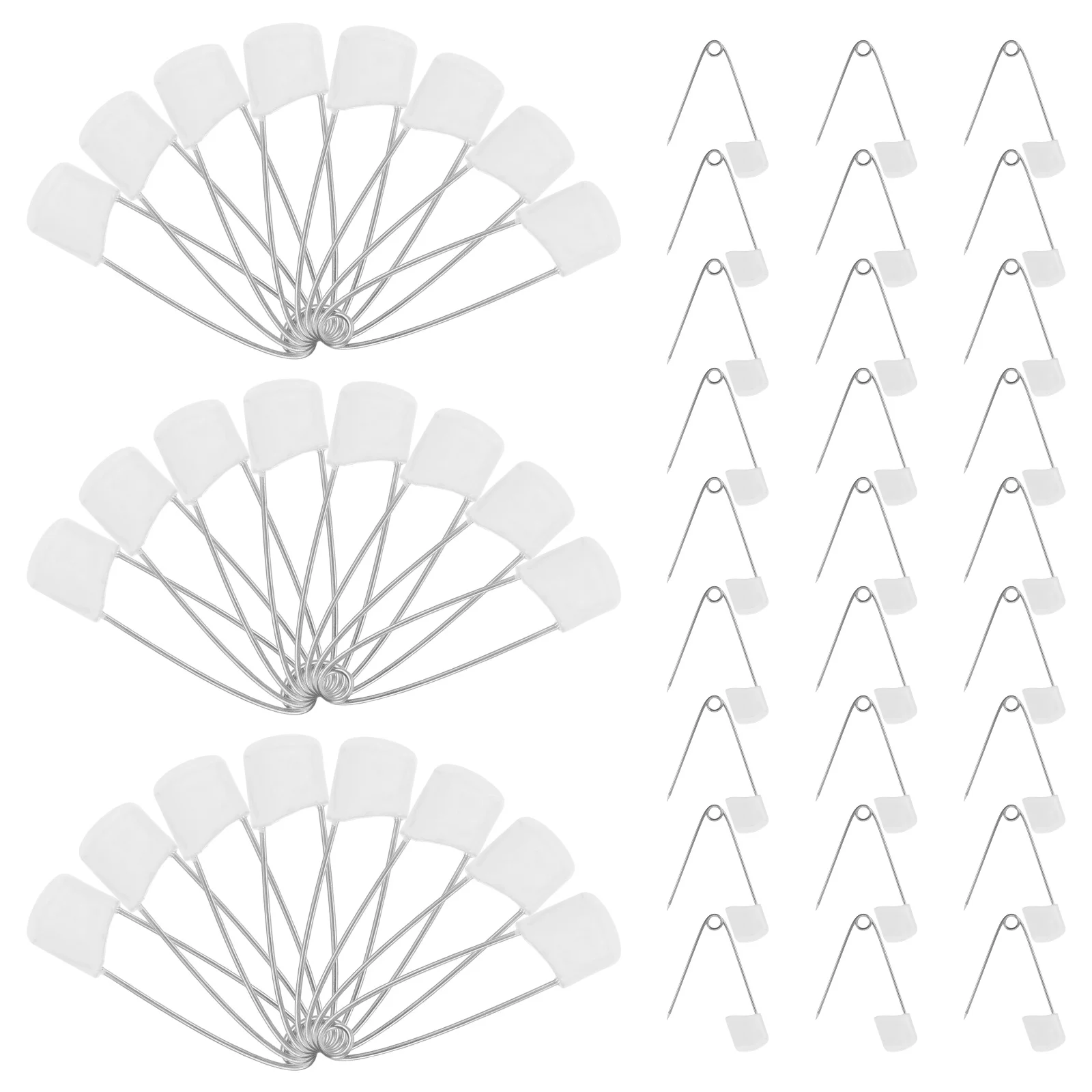 

100pcs : Extra Diaper Pins Large Safety Clips Durable Fastening Pin Clasps Easy One-Handed Use Cloth Diapers Sewing