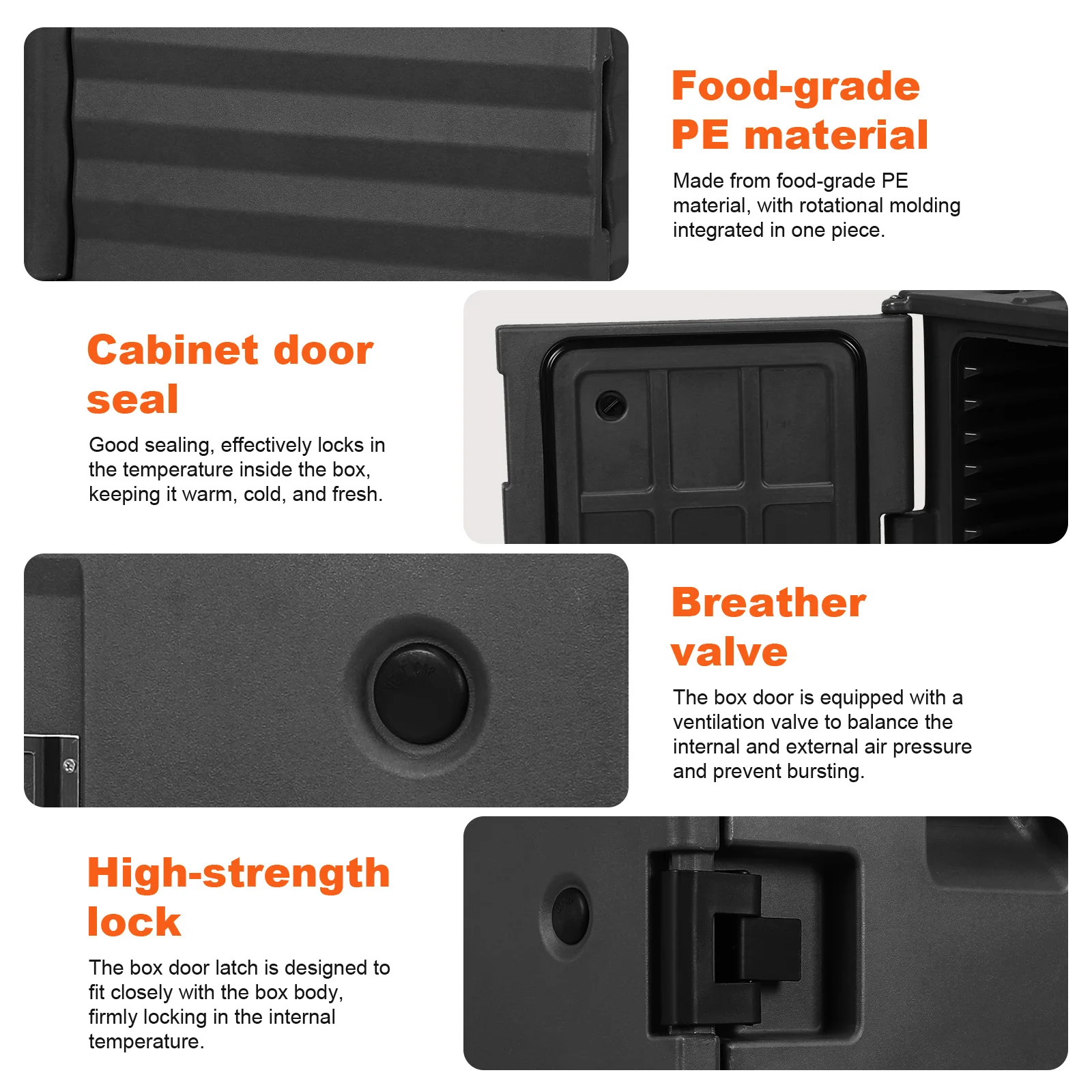 118QT Insulated Food Pan Carrier Keep Cold and Warm Transportation Container with Wheels W/Handles for Catering & Transport