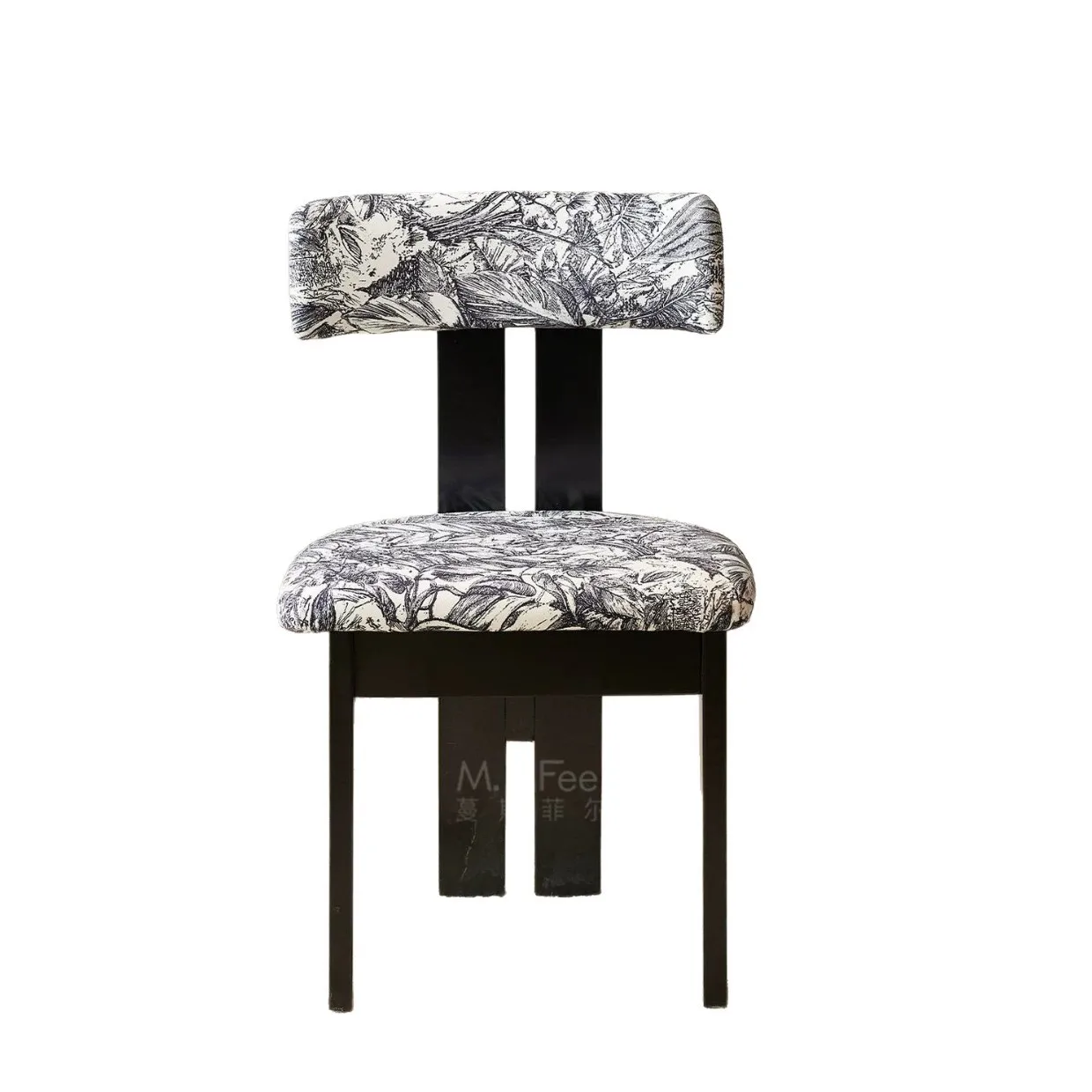 HYS Solid Wood Retro Dining Chair Medium Antique Solid Wood Dining Table and Chair Eating  Soft Bag Backrest Makeup Chair