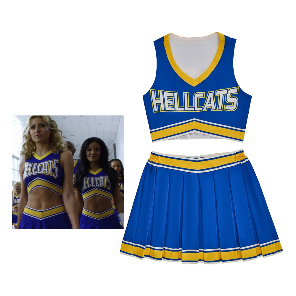 

ТВ Hellcats Marti Perkins Косплей Костюм Средняя школа Униформа поддержки Укороченный топ Мини-юбка Сексуальный женский костюм болельщика