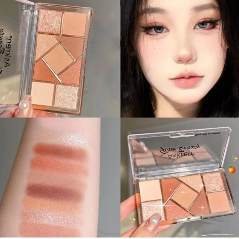 透明アクリルアイシャドウパレット 9 色アイシャドウプレート長期的なグリッターハイライターメイクアップツールアイメイク用