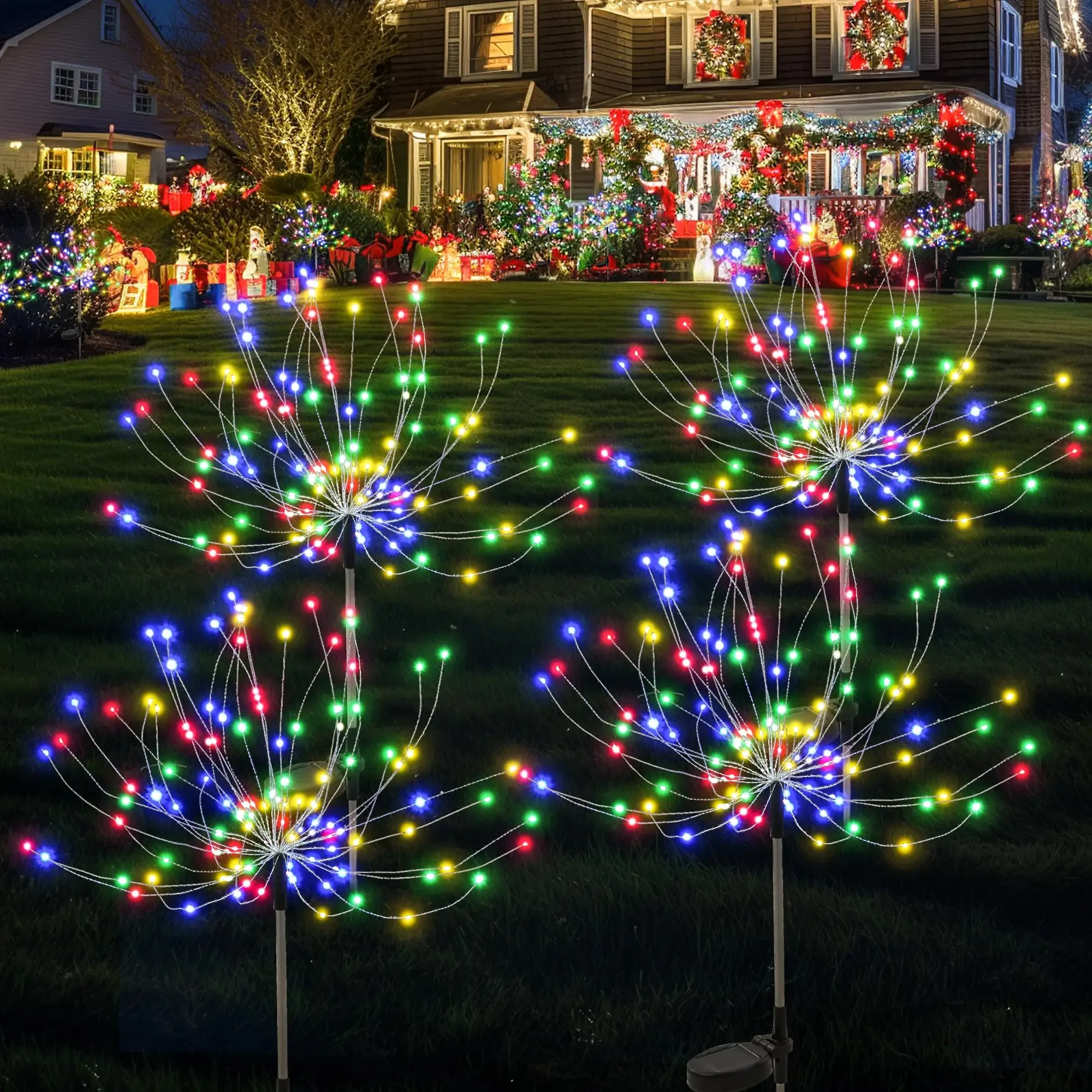 LED Solar Ground Starry Lights Outdoor Decoration with Multi-color Waterproof Suitable for Gardens Courtyards and Paths