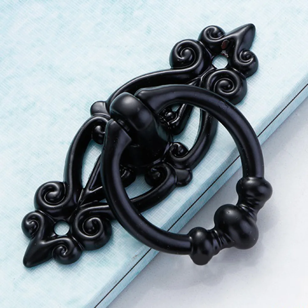 Ручка 65*46 мм для 2 винтов, фурнитура, ручка из антикварного сплава, ручка в стиле ретро, ручка ящика для кольцевого шкафа, подвесная дверная фурнитура