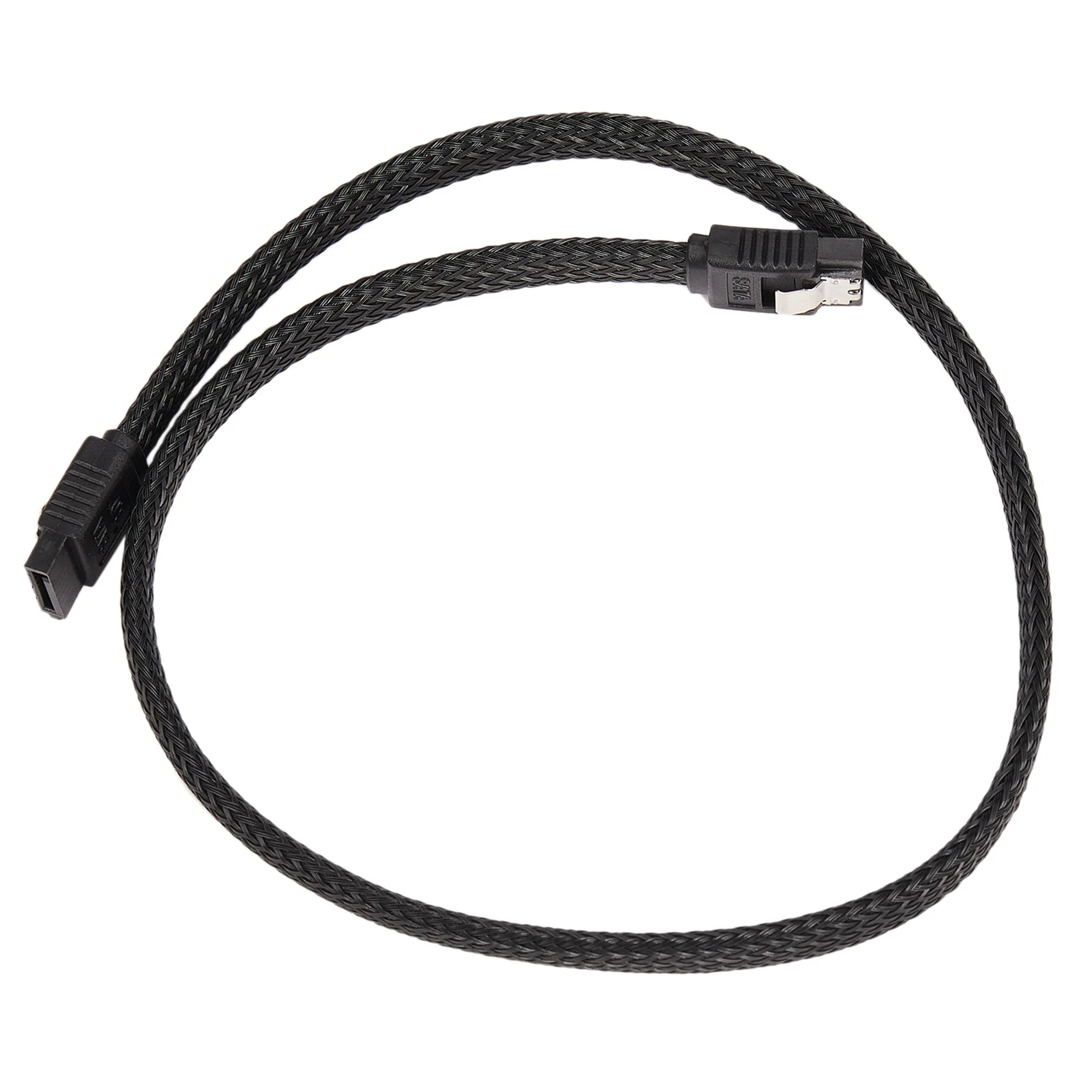 50CM SATA 3.0 III SATA3 7-pinowy kabel do transmisji danych 6 Gb/s Kable SSD HDD Przewód do transmisji danych z nylonową osłoną Wersja premium (czarny)