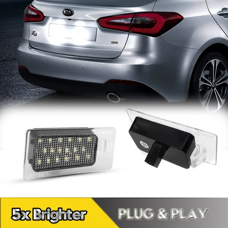 2Pcs Canbus For Kia Ceed SW Forte KX3 Cerato Seltos LED Number License Plate Lights Lamps For Hyundai I30 Accent Elantra Solaris