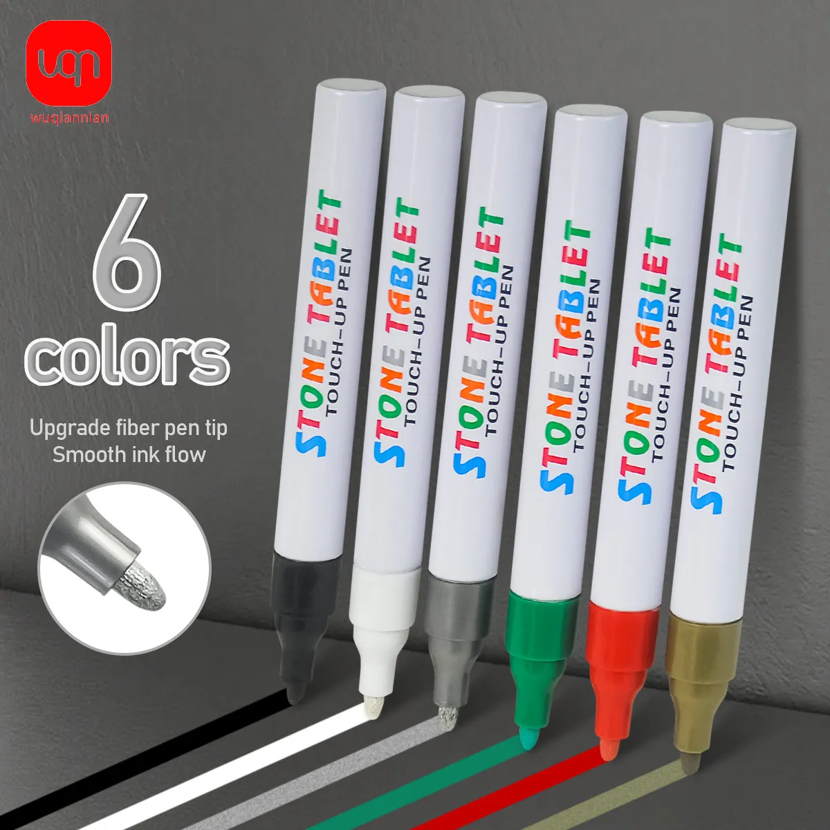 WQN-6PCS Waterproof Car Tire Oil Stain Pen Automatic Rubber Tire Paint Care Cleaning Shampoo Polishing Universal Brush