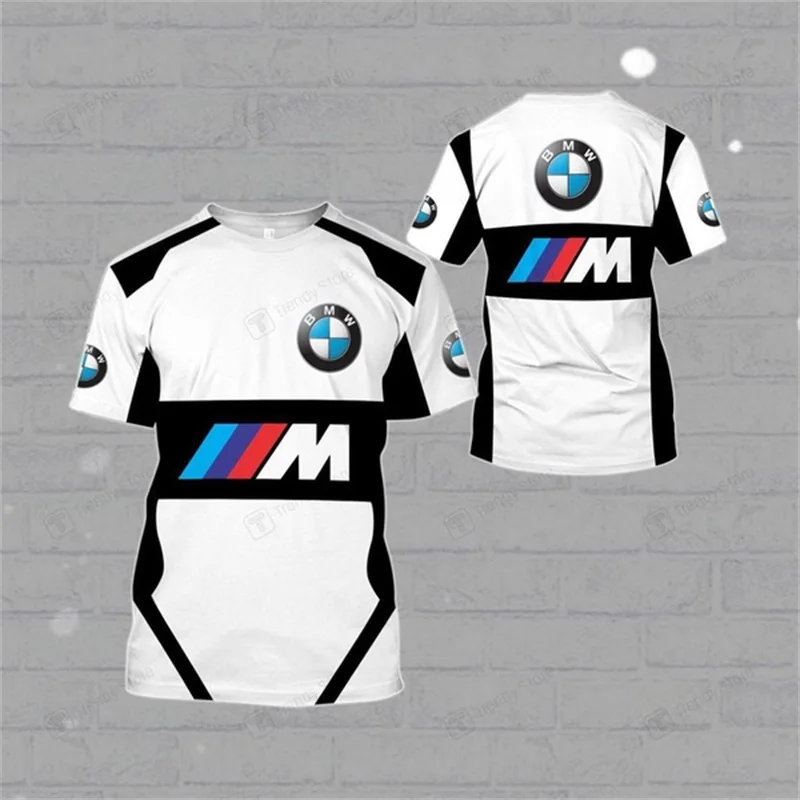 

Новая модная спортивная рубашка BMW с 3D принтом логотипа для гонок на мотоциклах, летняя удобная футболка с короткими рукавами и круглым вырезом