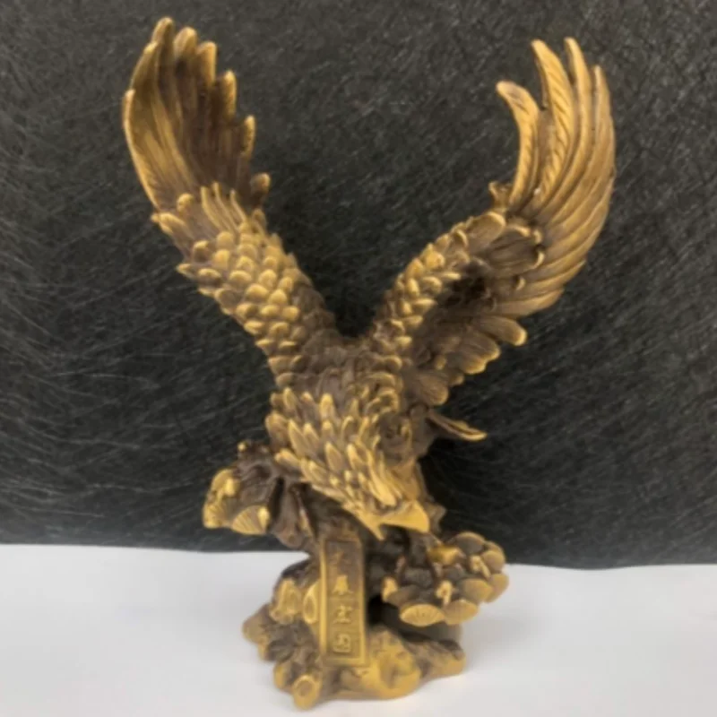 Collectible Decorated Old Copper Handwork Carve Eagle Statue