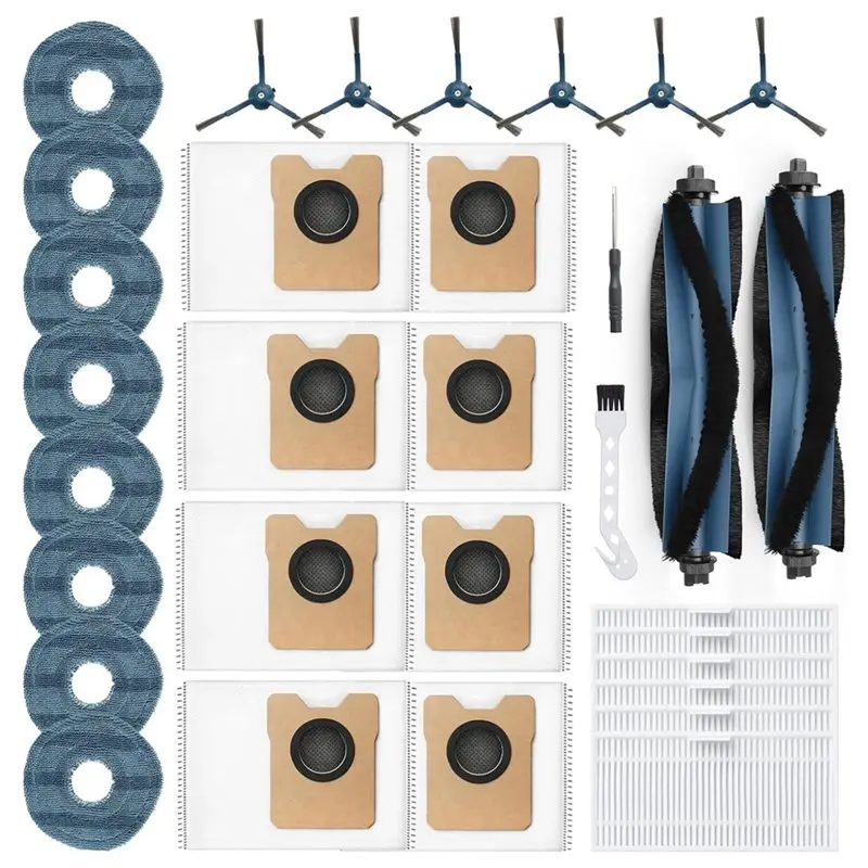 

X16A 2025 НОВЫЕ аксессуары для робота-пылесоса Eufy C20 Omni, комплект запасных частей, основная боковая щетка, фильтры HEPA, подушечки для швабры, мешки для пыли