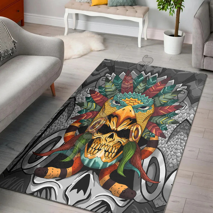 Quetzalcoatl Aztec Mexico Area Rug Anti-Skid Area Floor Mat 3D Rug Non-slip Mat Dining Room Living Room Soft Bedroom Carpet 02