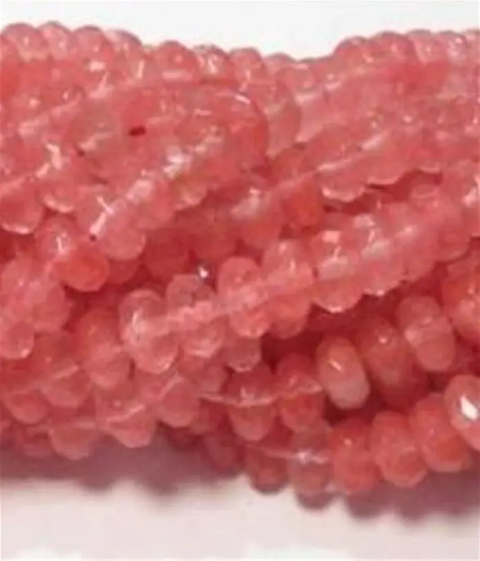 Natural 4x6/5x8MM Red Watermelon Tourmaline Abacus Faceted Gemstone Loose Beads 15