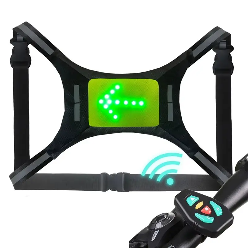 

ABVH-Reflective Turn Signal Light Vest With LED, USB Recharging, Remote Control For Running And Biking Safety