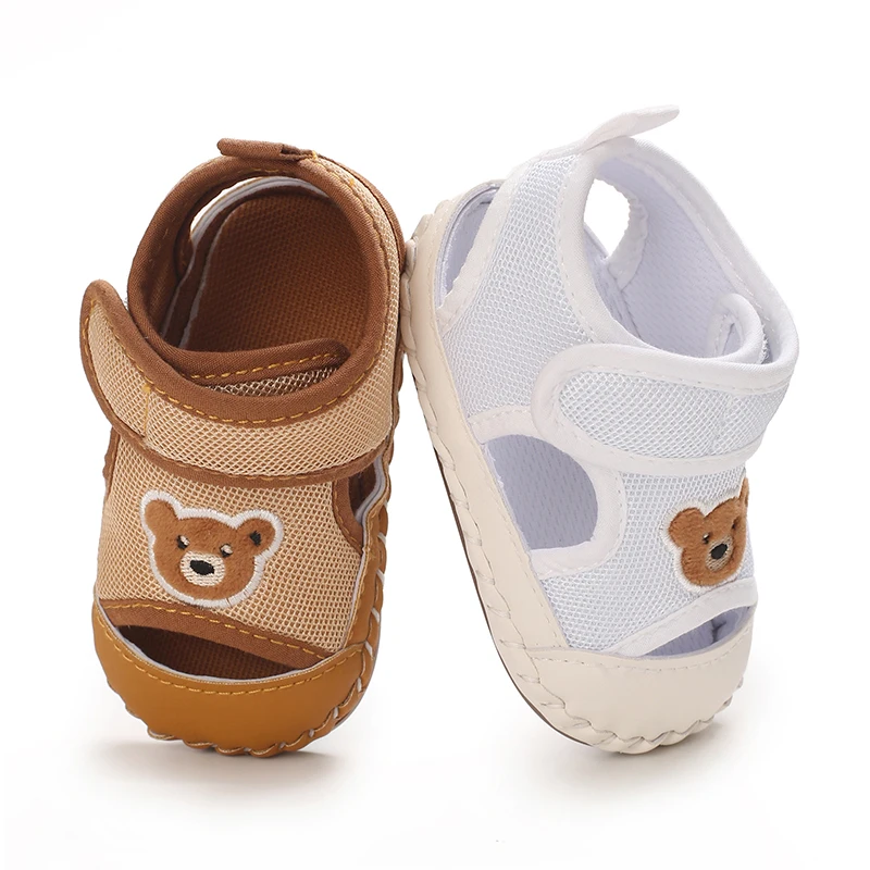 Cute Bear Soft Sole Comfortable Baby Sandals with Headband Anti Kick First Step Shoes Sandal 0-18 Months Baby Bed Shoes