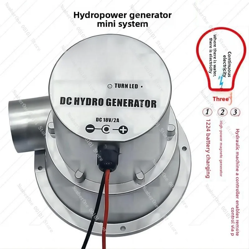 Micro Hydraulic Water Turbine Generator, High Efficiency DC Portable Energy 12V 24V, Field Flow Power
