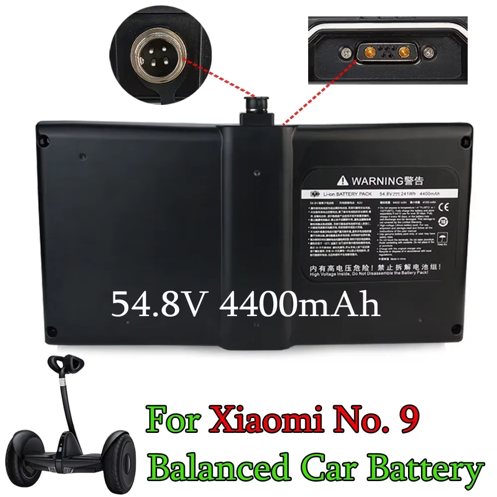 

54V 4400mAh 4-pin Li-ion battery pack for the Xiaomi No.9 balanced car battery can be connected to the APP
