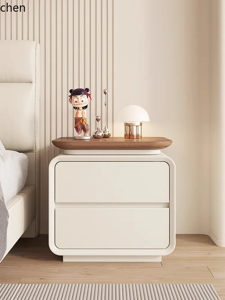 Lxc Solid Wood Bedside Bedroom Cream Wind Bedside Storage S…