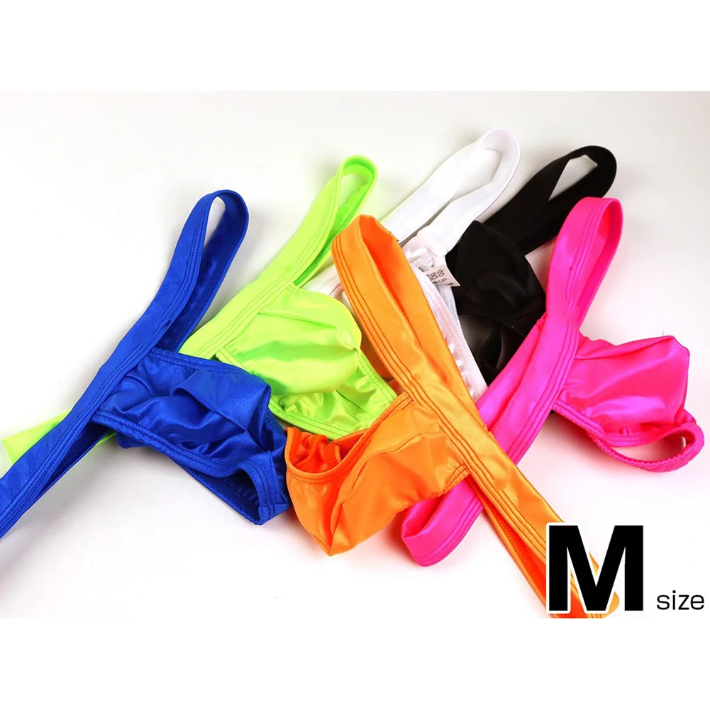 

Smooth G-strings Thong Bikini Men Low Waist Bulge Pouch Panties Sexy Lingerie Comfortable Ice Silk Man Briefs
