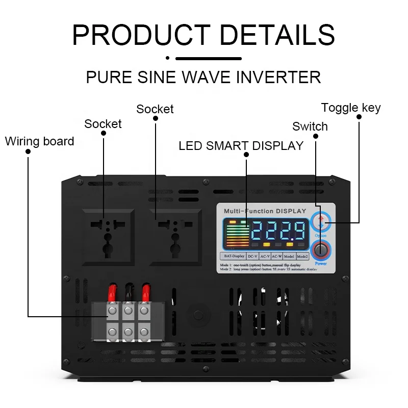 5000W Off Grid Hybrid Solar Power Inverter Built-in Controller, Portable for Outdoor Camping & Home, China Factory Wholesale